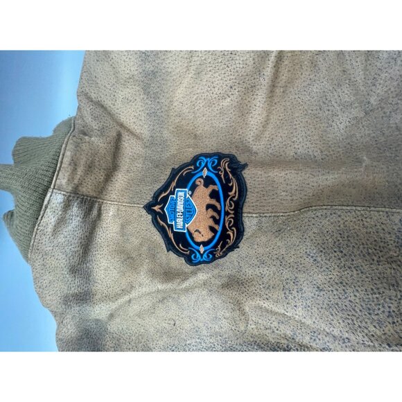 vintage adventure bound leather jacket aviator's brown Harley Davidson L READ - Picture 7 of 8